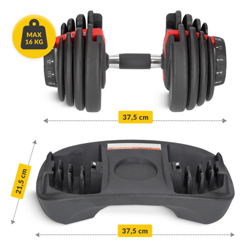 Гантель  4FIZJO Premium 1.5-16 кг с регулируемым весом - фото №4